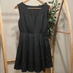 Zara Black White Polka Dot Pleated Skirt Dress a159